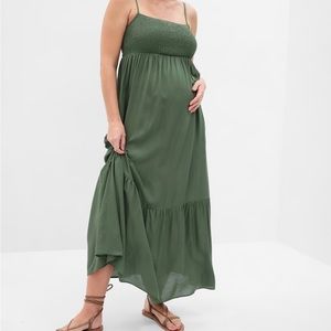 Gap olive maternity maxi dress